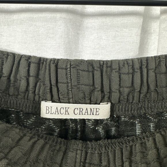 Black Crane Quilted Wide Balloon Pants Sumi Black Womens Size L Lounge Comfort - Picture 3 of 14